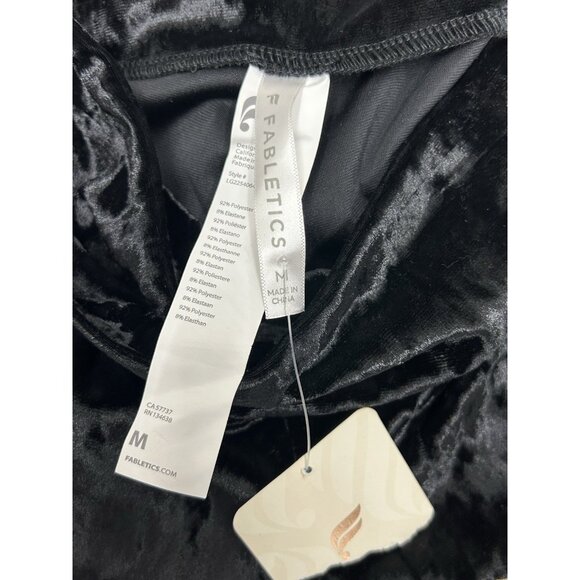 FABLETICS | Women’s Crushed Velour Crossover Legging Black Size M Medium Velvet - Picture 3 of 4